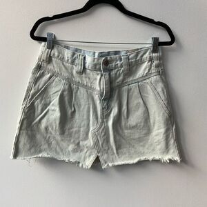 We the Free Light Wash Western Yoke Seam Denim Mini Skirt Size 28